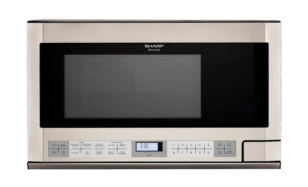 Sharp R1214TY 1.5 cu. ft. Over the Counter Microwave in Stainless Steel with Sensor Cooking Technology *DISPLAY MODEL