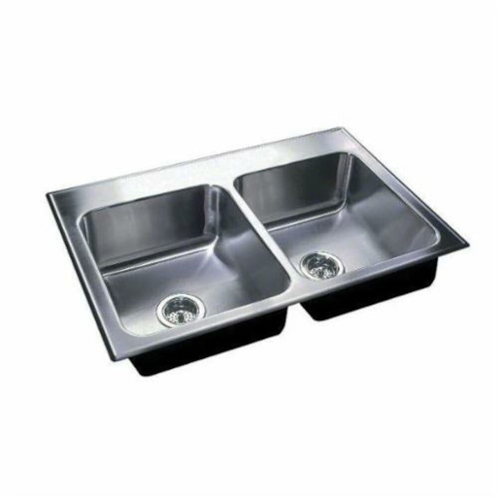 Stylist Group 33 x 22 in. 3 Hole Stainless Steel Double Bowl Drop-in Kitchen Sink DLX2233A3 DISPLAY MODEL