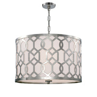 Lighting Group Jennings 5 Light 24" Wide Pendant with Silk Shade C2266-PN DISPLAY MODEL