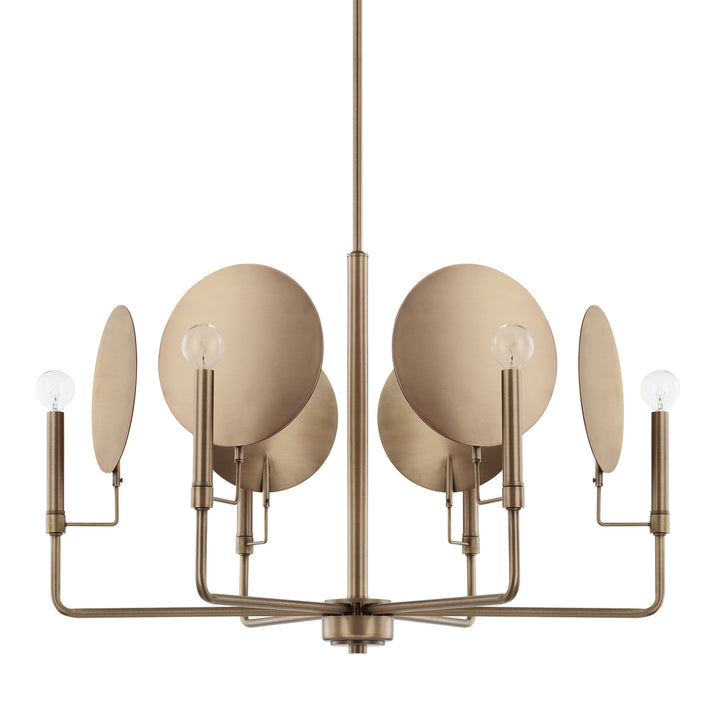 Capital LIGHTING 6 Light Chandelier Gold Six Candle Reflection AGED BRASS 427761AD DISPLAY MODEL