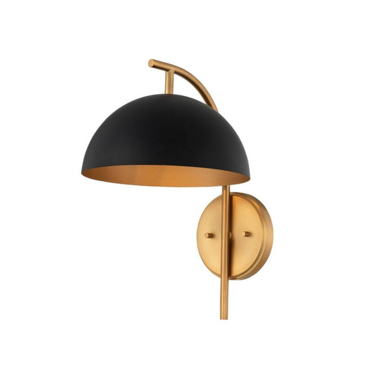 Kalco Lighting 513721BNB Marcel 1 Light 15 Inch Tall Wall Sconce In Matte Black-New Brass DISPLAY MODEL