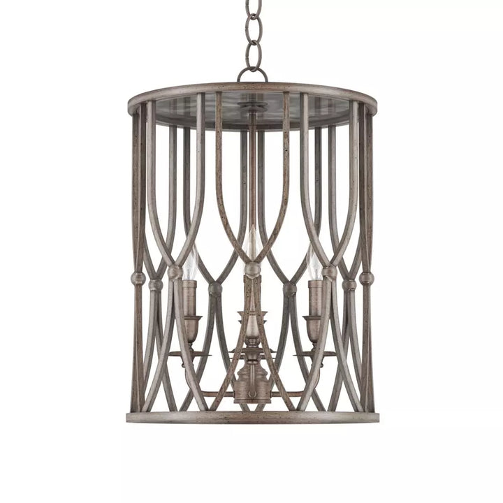 SIGNATURE HARDWARE Minetta 4-Light Candelabra E-12 Pendant in Gilded Silver (60W) PL8977GS DISPLAY MODEL