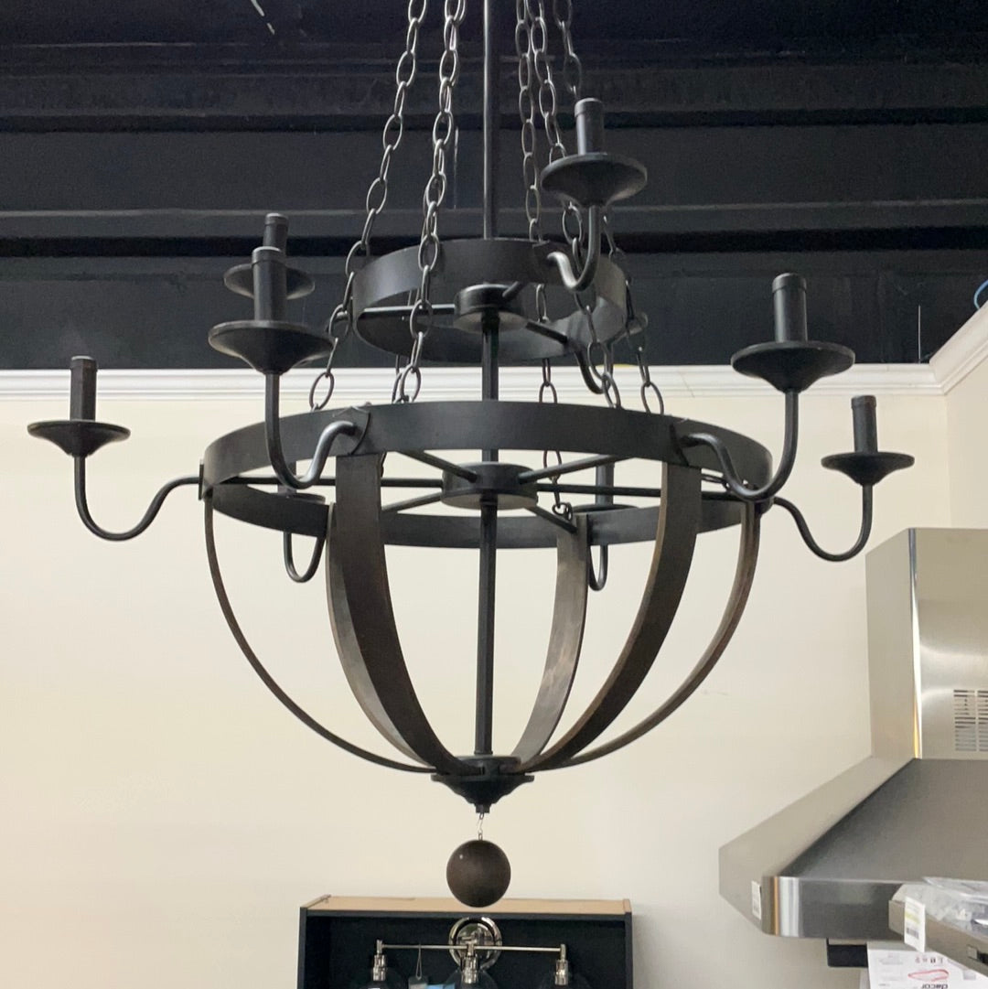 Park Harbor Sandrift 32" Wide 9 Light 2 Tier Empire Style Chandelier with Styling PHHL6279IR DISPLAY MODEL