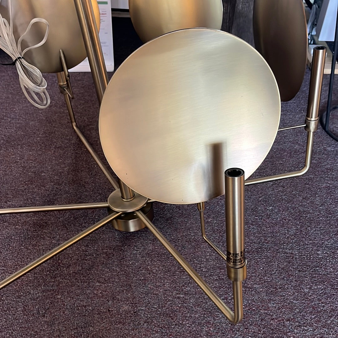 Capital LIGHTING 6 Light Chandelier Gold Six Candle Reflection AGED BRASS 427761AD DISPLAY MODEL