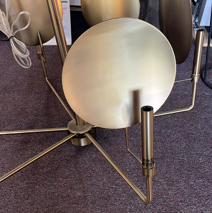 Capital LIGHTING 6 Light Chandelier Gold Six Candle Reflection AGED BRASS 427761AD DISPLAY MODEL