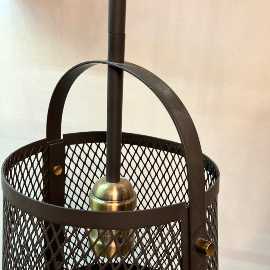 Park harbor PHPL5301ORB Buel 9" Wide Single Light Mini Pendant with Rustic Cage Frame DISPLAY MODEL