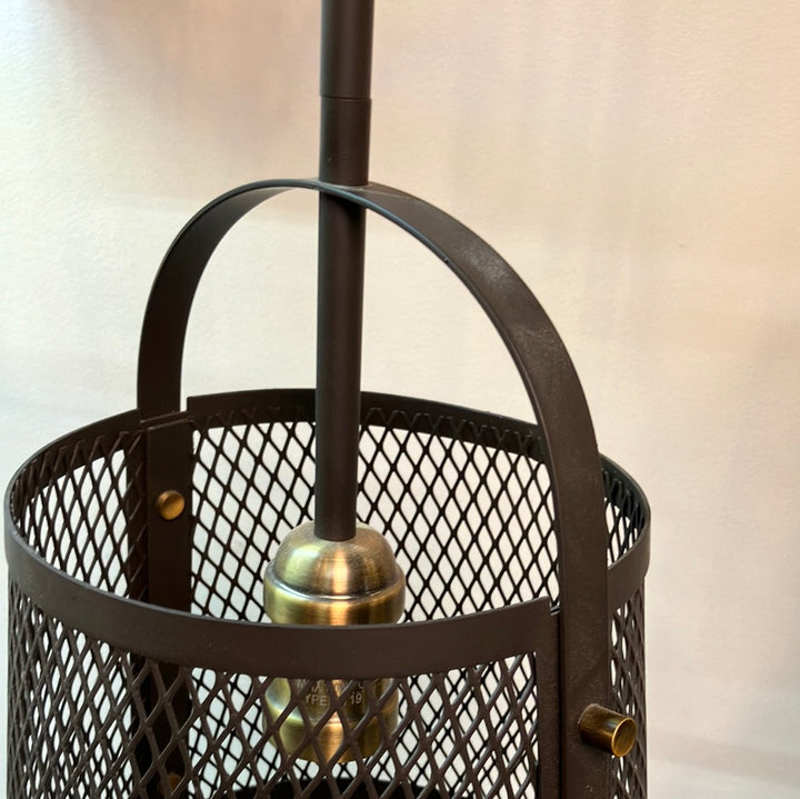 Park harbor PHPL5301ORB Buel 9" Wide Single Light Mini Pendant with Rustic Cage Frame DISPLAY MODEL