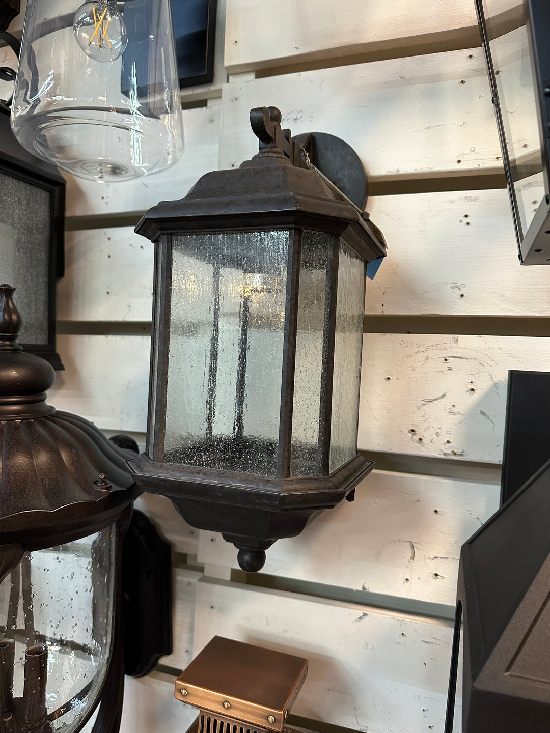 Kent traditional 1-light outdoor exterior large uplight wall lantern sconce in oxford bronze finish (84532-746) DISPLAY MODEL