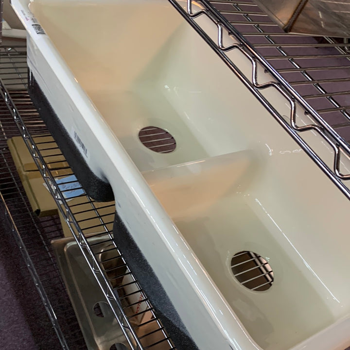 KOHLER 5312-0 Iron/Tones Kitchen Sink, biscuit DISPLAY MODEL