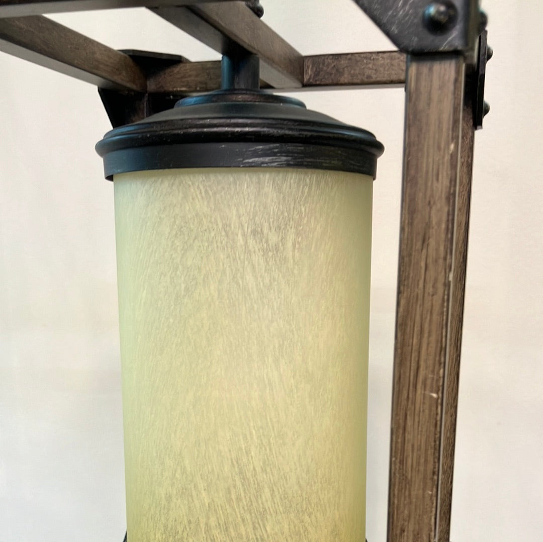 Generation Lighting Dunning Contemporary 1-Light Indoor Dimmable Ceiling Hanging Single Pendant Light In Stardust Finish With Creme Parchment Glass Shade DISPLAY MODEL