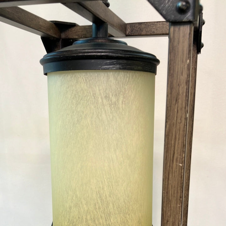 Generation Lighting Dunning Contemporary 1-Light Indoor Dimmable Ceiling Hanging Single Pendant Light In Stardust Finish With Creme Parchment Glass Shade DISPLAY MODEL