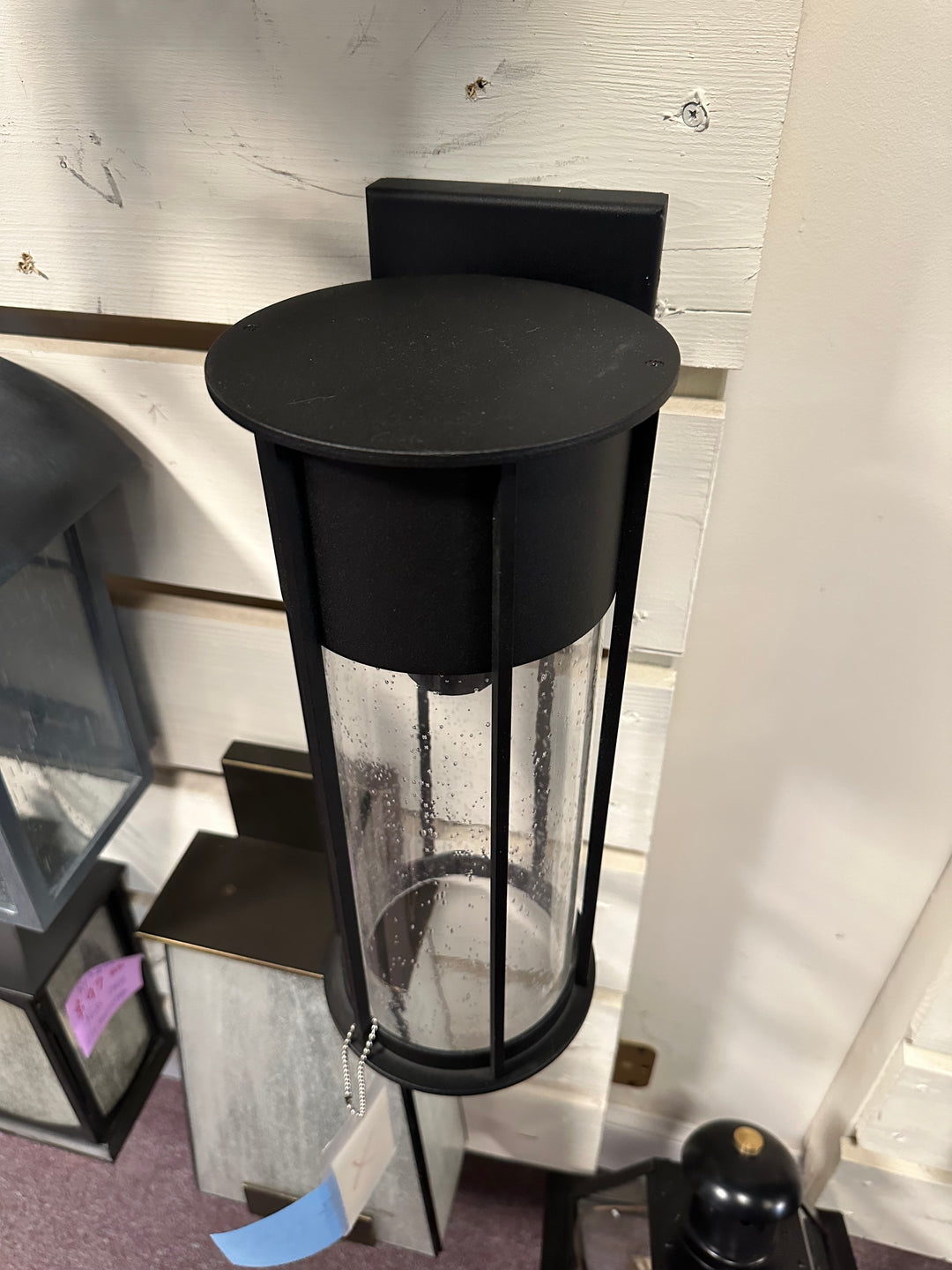 Kichler Camillo Outdoor Wall Light  59080BKT 1-Light   Clear Seeded Glass   Size:6" W x 14.75" H TEXTURED BLACK DISPLAY MODEL