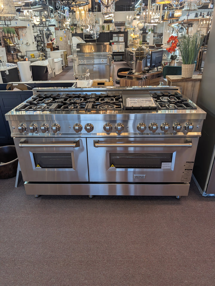 ZLINE RA60
60 Inch Pro-Style Double Oven Dual Fuel Range with 9 Sealed Burners *NEW DISPLAY