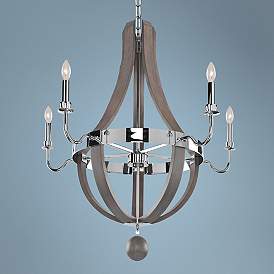 KALCO SHARLOW Chandelier KL-716  Casual Luxury 5-Light Chrome Gray DISPLAY MODEL