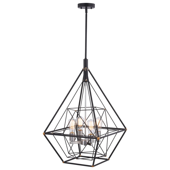 Vaxcel Lighting Bartlett 4 Light 24" Wide Pendant Model: P0328 Oil Rubber Bronze Satin Nickel DISPLAY MODEL