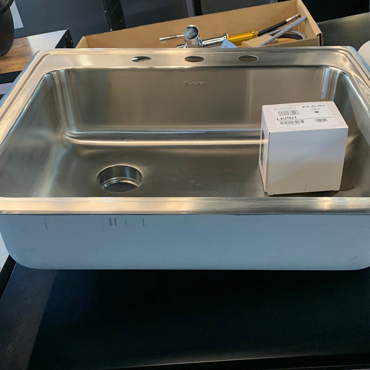 Elkay Dayton 25" Drop In Single Basin Stainless Steel Kitchen Sink GE12521L3 WITH BLEMISH DISPLAY MODEL