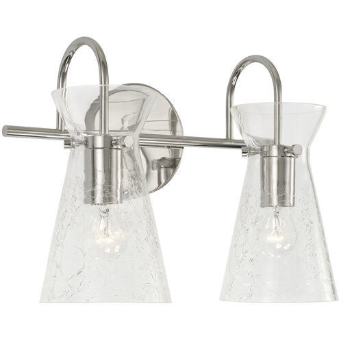 Capital lighting Mila 2 Light 14 inch Polished Nickel Vanity Light Wall Light 142421PN *NEW DISPLAY