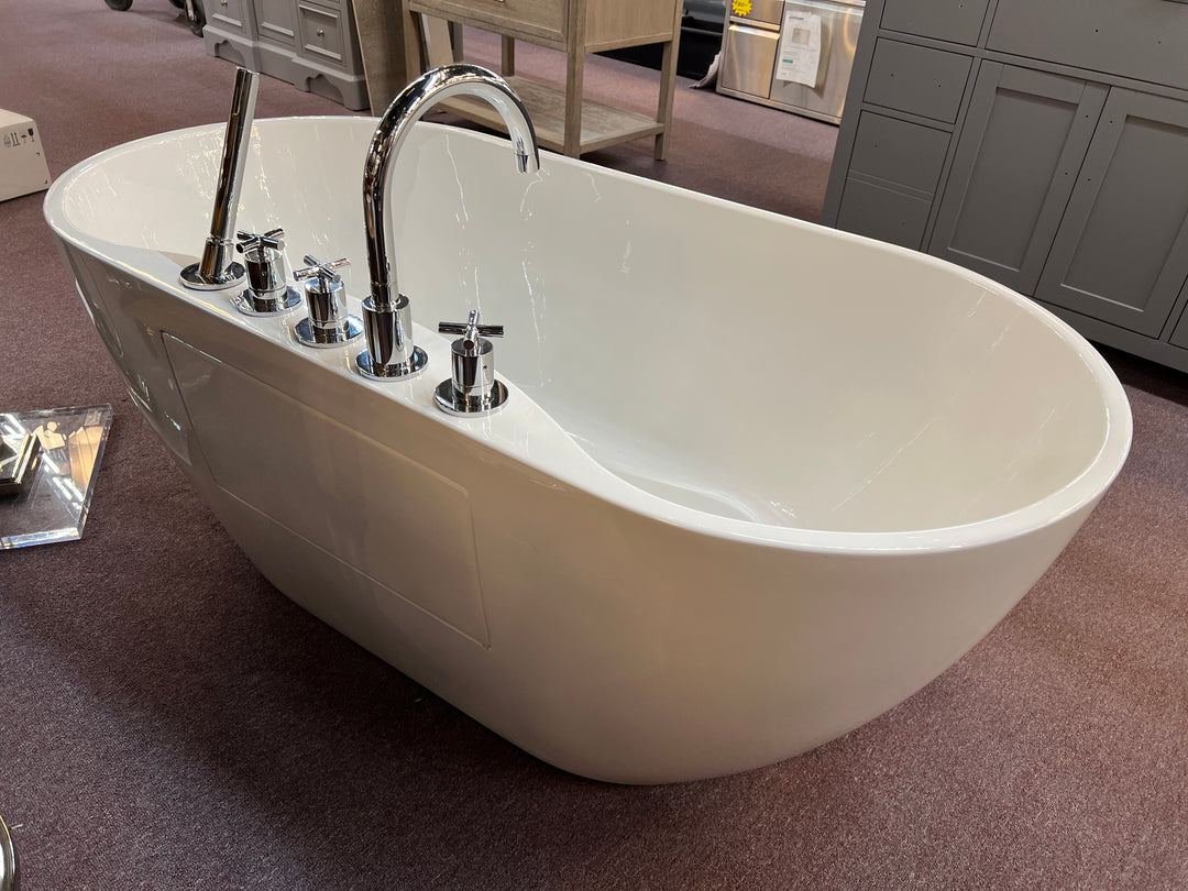 59" Hibiscus Oval Acrylic Freestanding Tub *BLEMISHED *Faucet Sold Separately