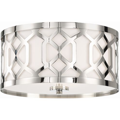 Crystorama Jennings Drum 3 Light 16.25 inch Polished Nickel Semi Flush Ceiling Light 2263-PN DISPLAY MODEL