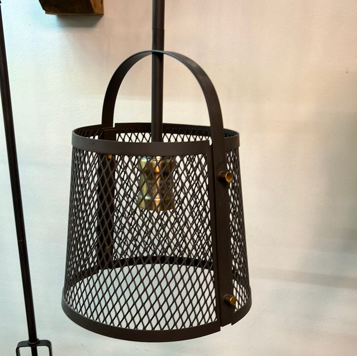 Park harbor PHPL5301ORB Buel 9" Wide Single Light Mini Pendant with Rustic Cage Frame DISPLAY MODEL