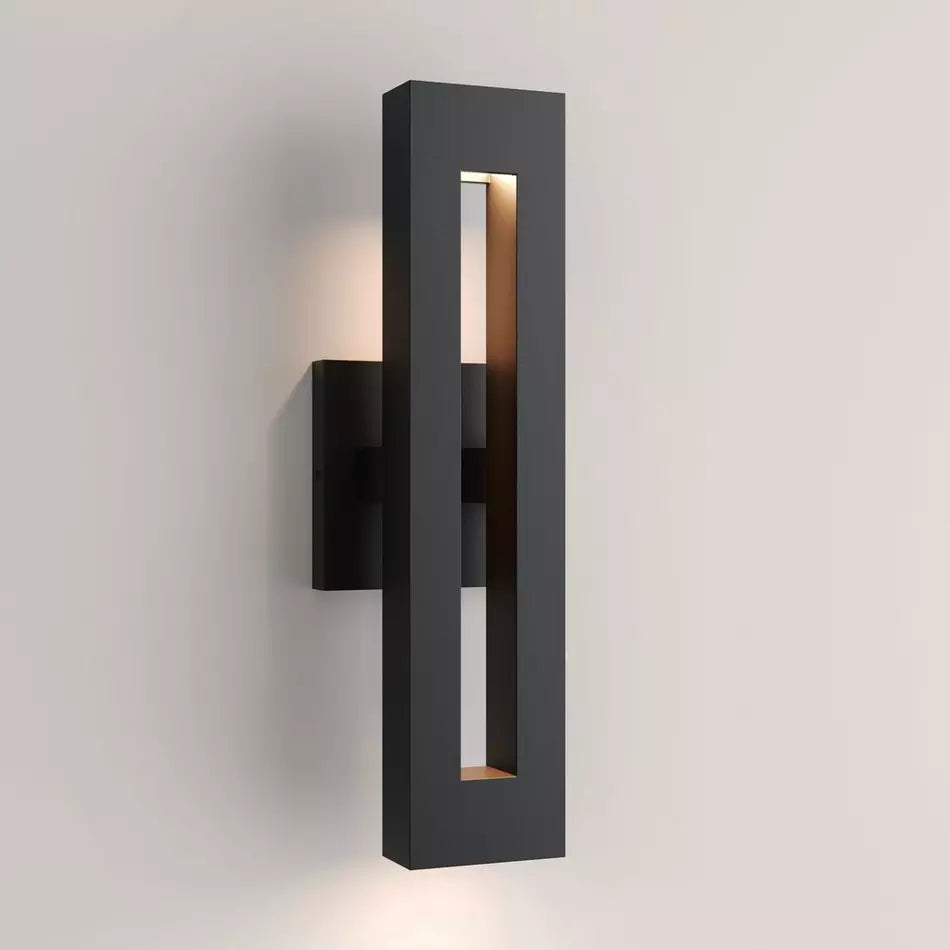 Paddock 16" LED 2-Light Outdoor Entrance Wall Sconce - Black