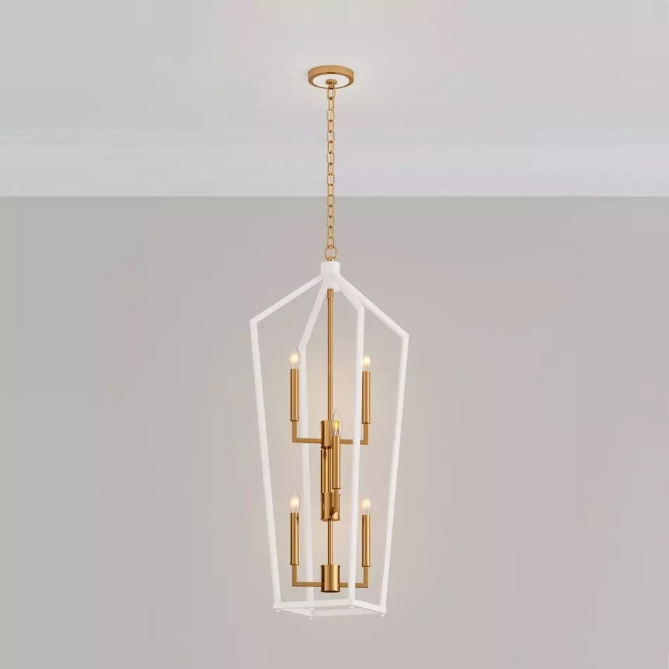 Colwick 6-Light Pendant - Matte White/Brushed Gold SHPL3586MWBG