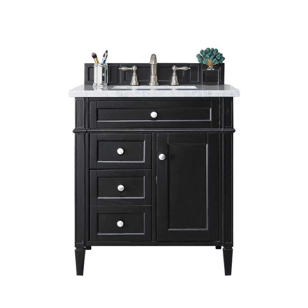 James Martin 650-V30-BKO-3 Brittany 30 Inch Black Onyx Single Sink Vanity