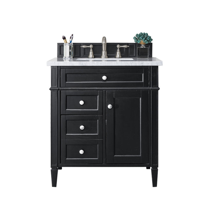 James Martin 650-V30-BKO-3 Brittany 30 Inch Black Onyx Single Sink Vanity