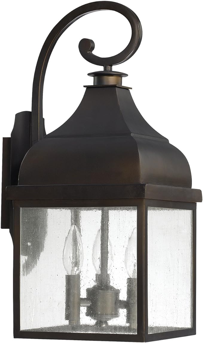 Capital Lighting Westridge Antique Glass Outdoor Wall Sconce Old Bronze 9642OB *NEW DISPLAY MODEL