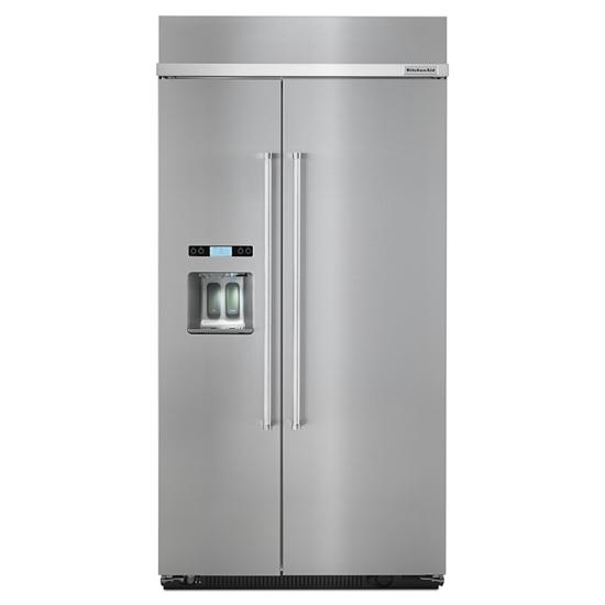 KitchenAid KBSD706MPS 36 Inch Built-In Side-by-Side Refrigerator with 20.8 cu. ft Stainless Steel
