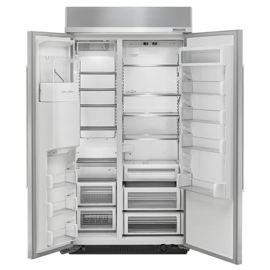KitchenAid KBSD706MPS 36 Inch Built-In Side-by-Side Refrigerator with 20.8 cu. ft Stainless Steel