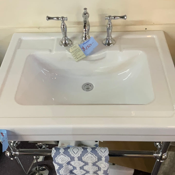 DXV D21410128 White/Chrome sink and console legs set (Faucet not included) DISPLAY MODEL