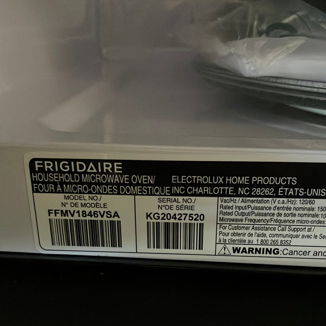 Frigidaire FFMV1846VS DISPLAY MODEL 30 Inch Over the Range Microwave with 1.8 Cu. Ft Capacity STAINLESS STEEL DISPLAY MODEL