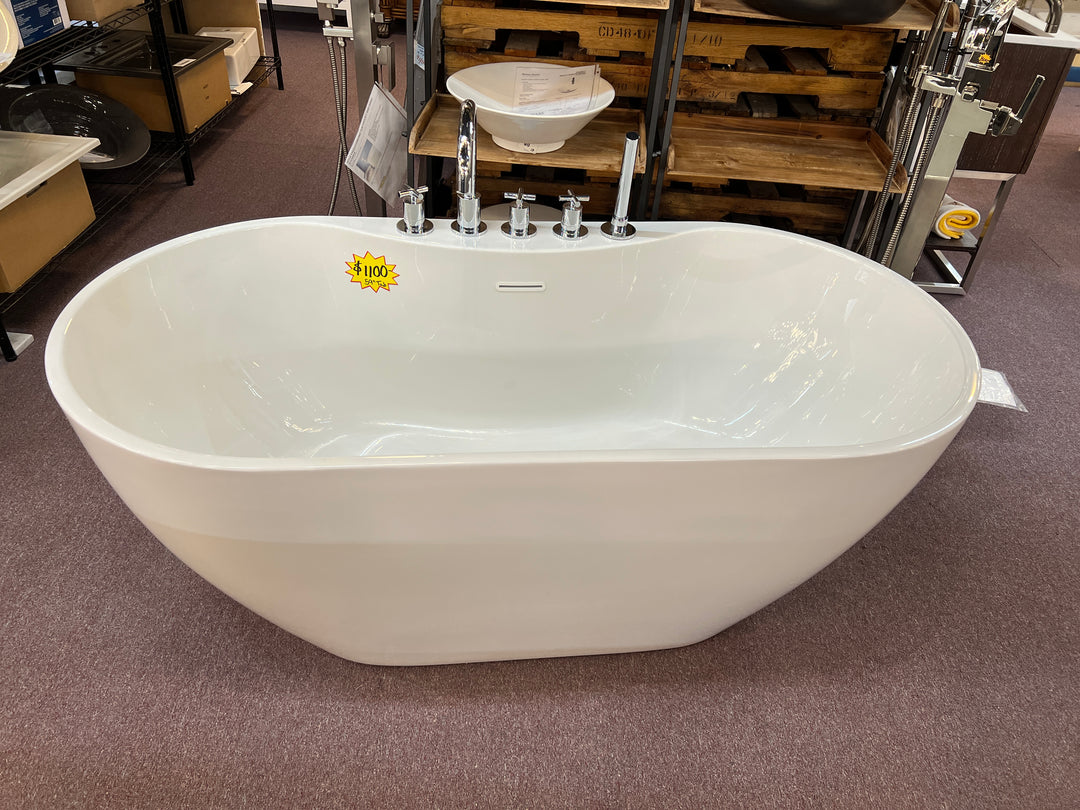 59" Hibiscus Oval Acrylic Freestanding Tub *BLEMISHED *Faucet Sold Separately