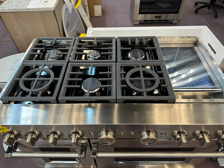 KitchenAid Commercial-Style KFDC558JSS48 Freestanding Dual Fuel Smart Range *NEW DISPLAY