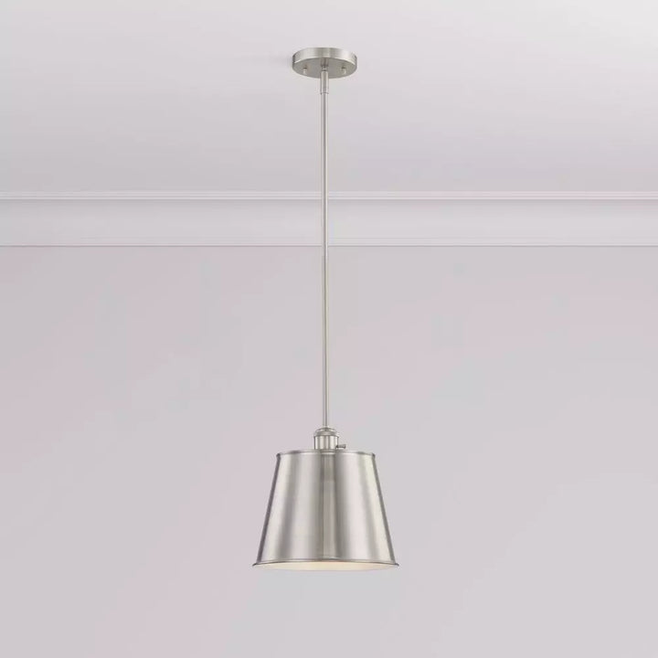 Signature Hardware Risom *PAIR 1-Light Pendant in Brushed Nickel PHPL3421BN