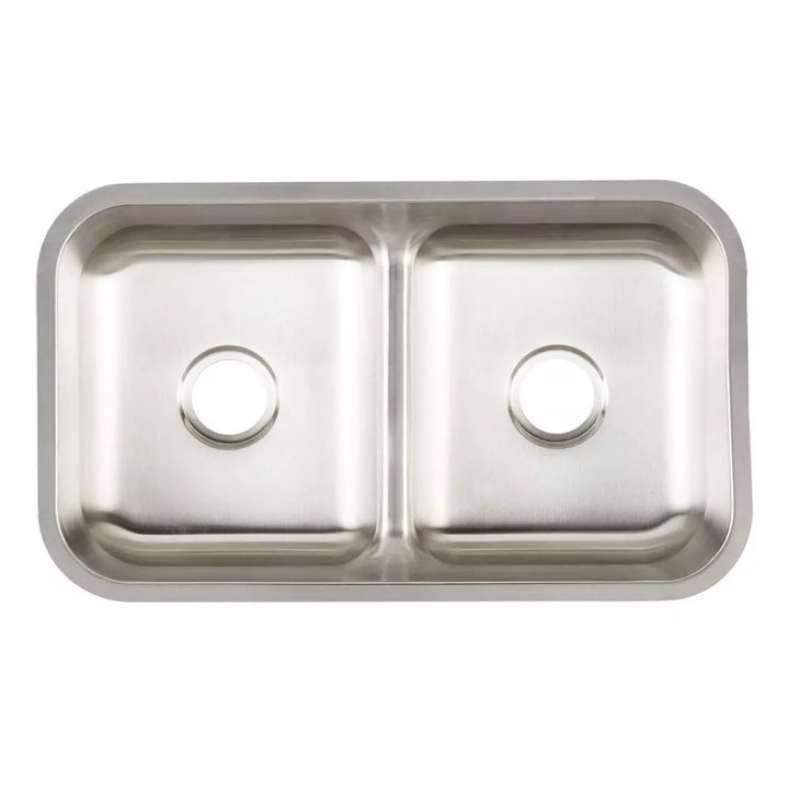 SIGNATURE HARDWARE Calverton 32 x 18 in. Double Bowl Undermount Kitchen SHCAURBA3219 DISPLAY MODEL