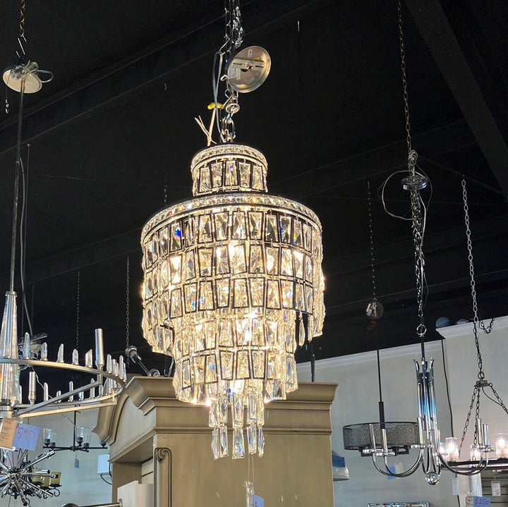 Kalco Kasturi 18" Wide Waterfall Chandelier with Firenze Crystal 033250-014-FR001 DISPLAY MODEL