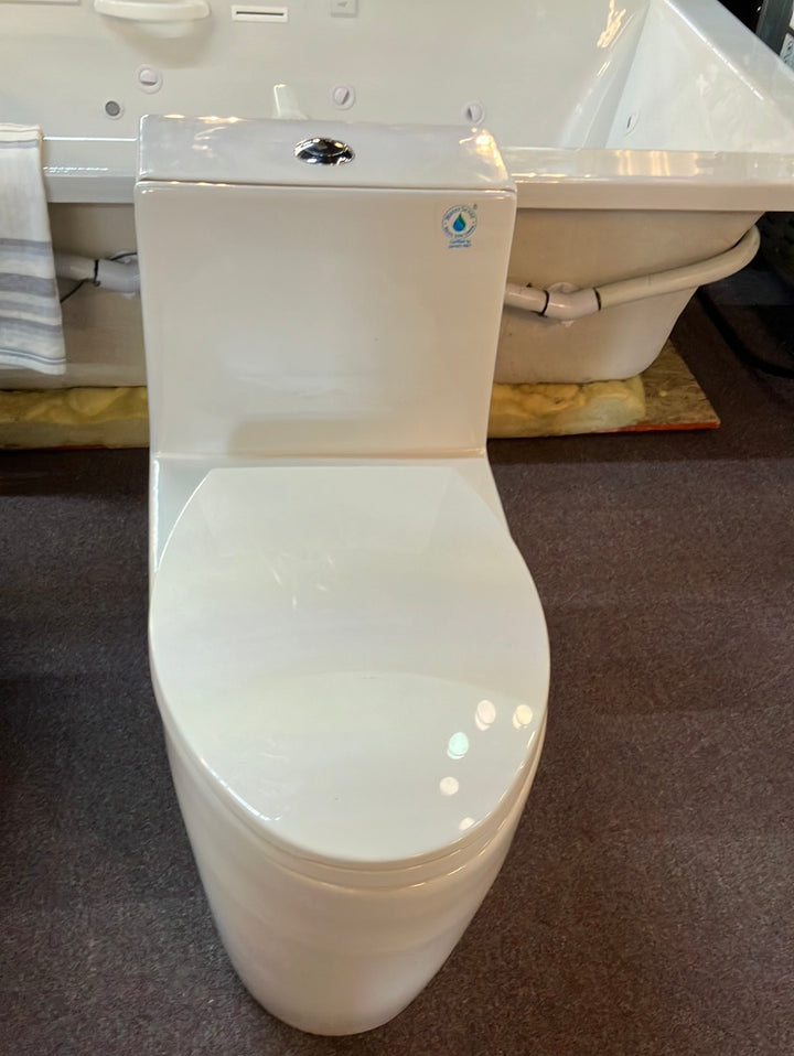 Signature Hardware 447355 Sitka 1.28 GPF One Piece Elongated Skirted Chair Height Toilet - Seat Included