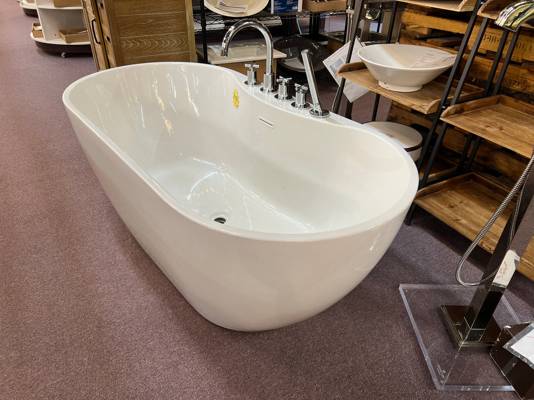59" Hibiscus Oval Acrylic Freestanding Tub *BLEMISHED *Faucet Sold Separately