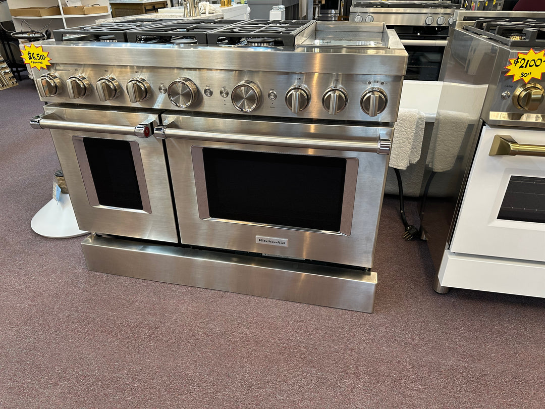 KitchenAid Commercial-Style KFDC558JSS48 Freestanding Dual Fuel Smart Range *NEW DISPLAY