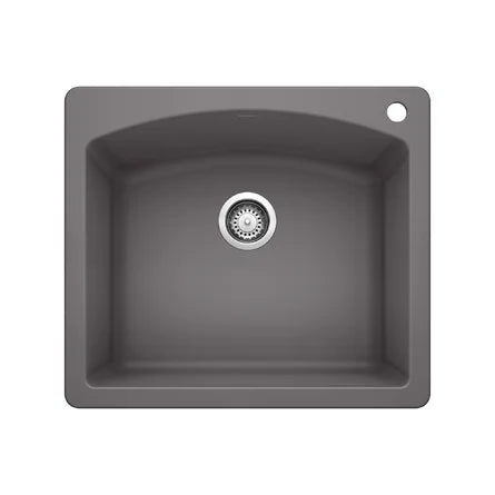 Blanco 441463 Diamond SILGRANIT 25" L X 22" W Drop-in/Undermount Kitchen Sink
