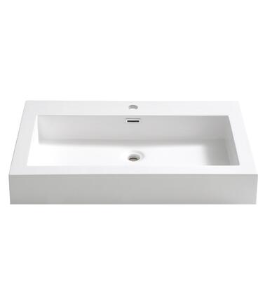 Fresco Livello 30 in. Drop-In Acrylic Bathroom Sink in White with Integrated Bowl