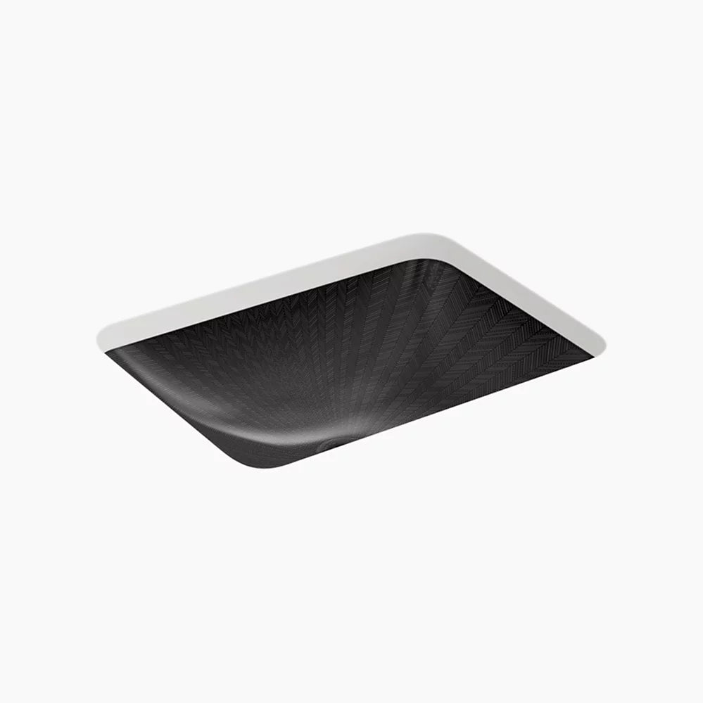 Kohler Sartorial Herringbone Caxton 20" rectangular undermount bathroom Sink BLACK K-29471-HD2-7