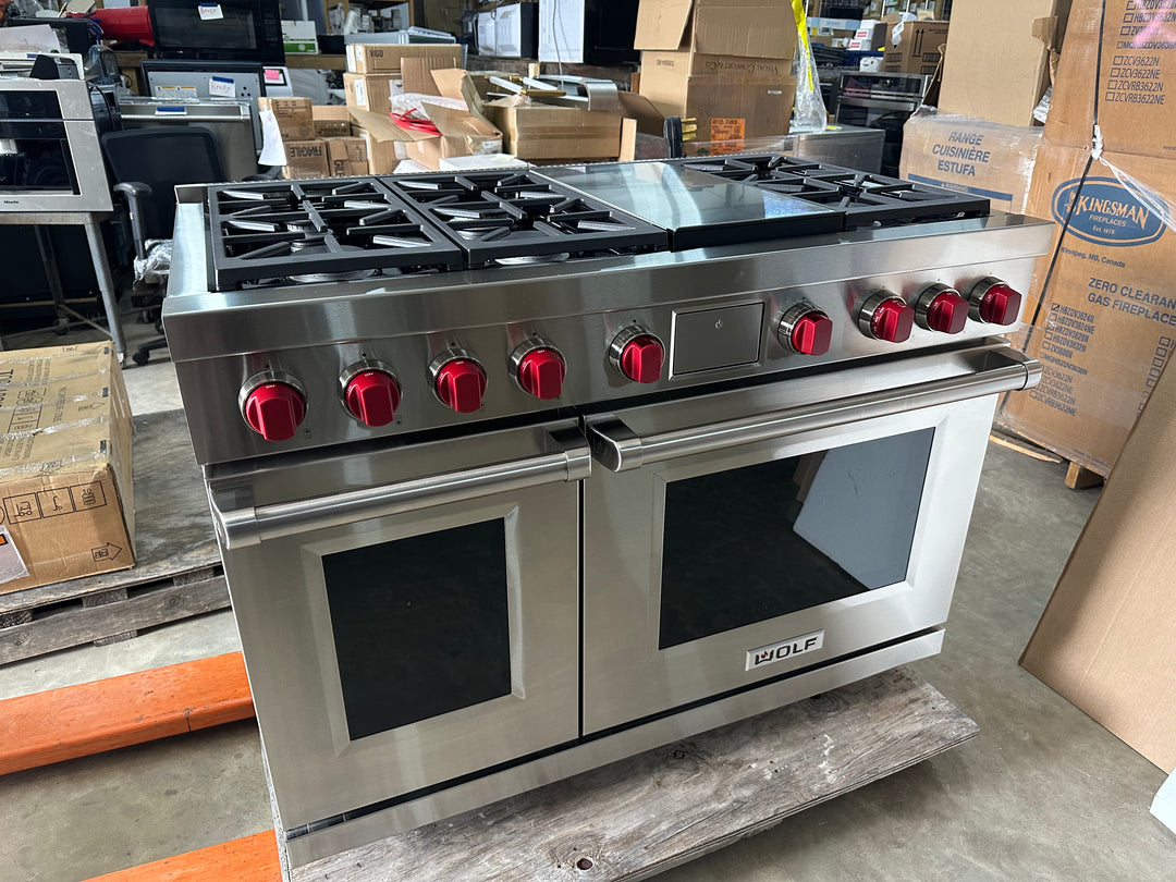 Wolf M Series DF48650GSP 48 Inch Freestanding Dual-Fuel Smart Range *BLEMISHED *NEW DISPLAY