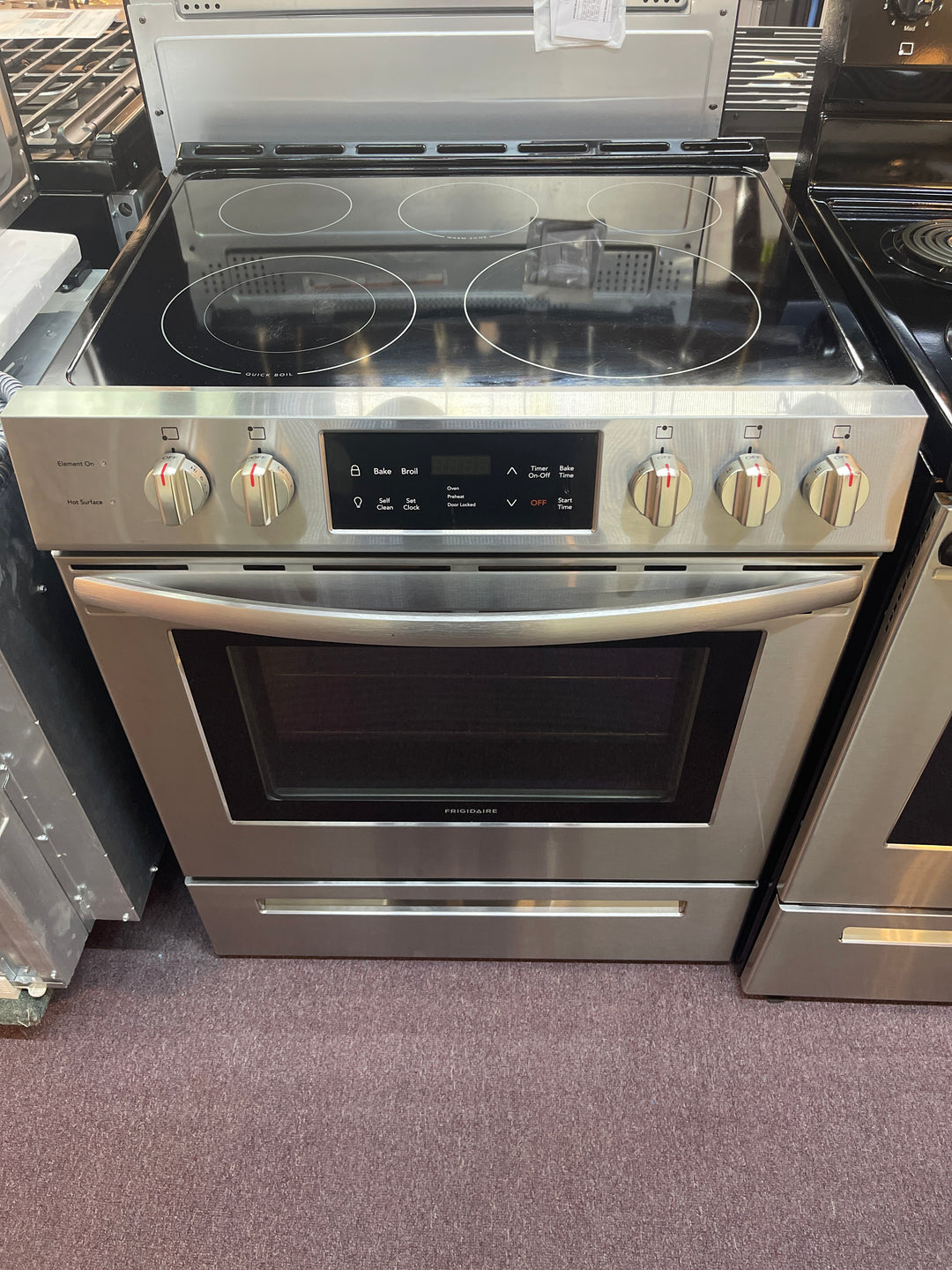 Frigidaire 30 Inch Front Control Electric Range with 5 Element Cooktop Stainless Steel FFEH3054US BLEMISHED* LOANER