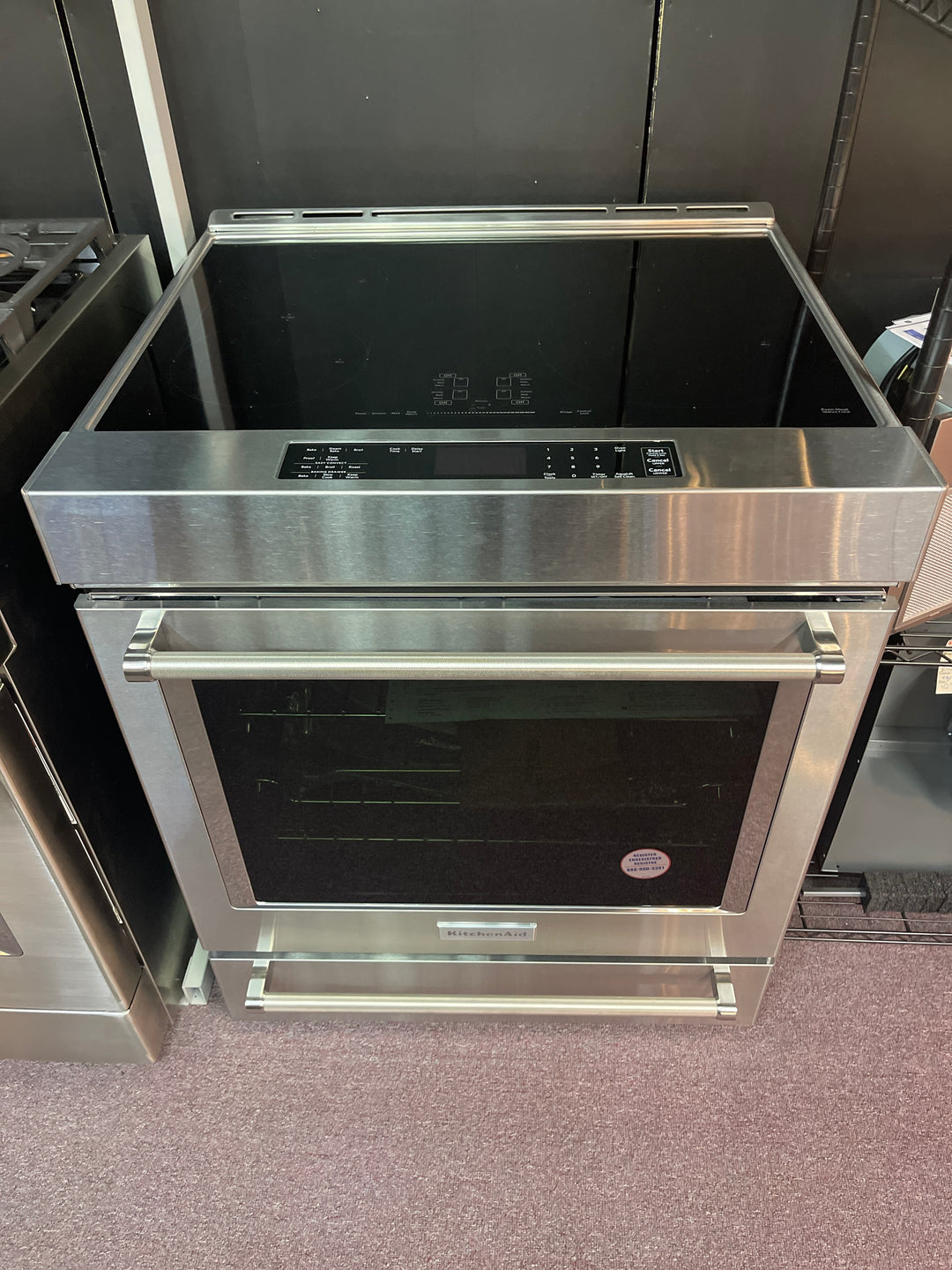 KitchenAid Electric Induction Convection Range - Stainless Steel KSIB900ESS DISPLAY MODEL