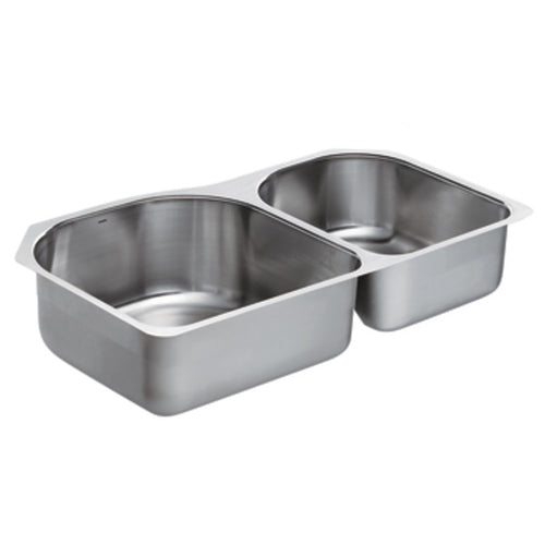 Moen G18265 1800 Series 18 Gauge Double Bowl Undermount Kitchen Sink - Stainless Steel