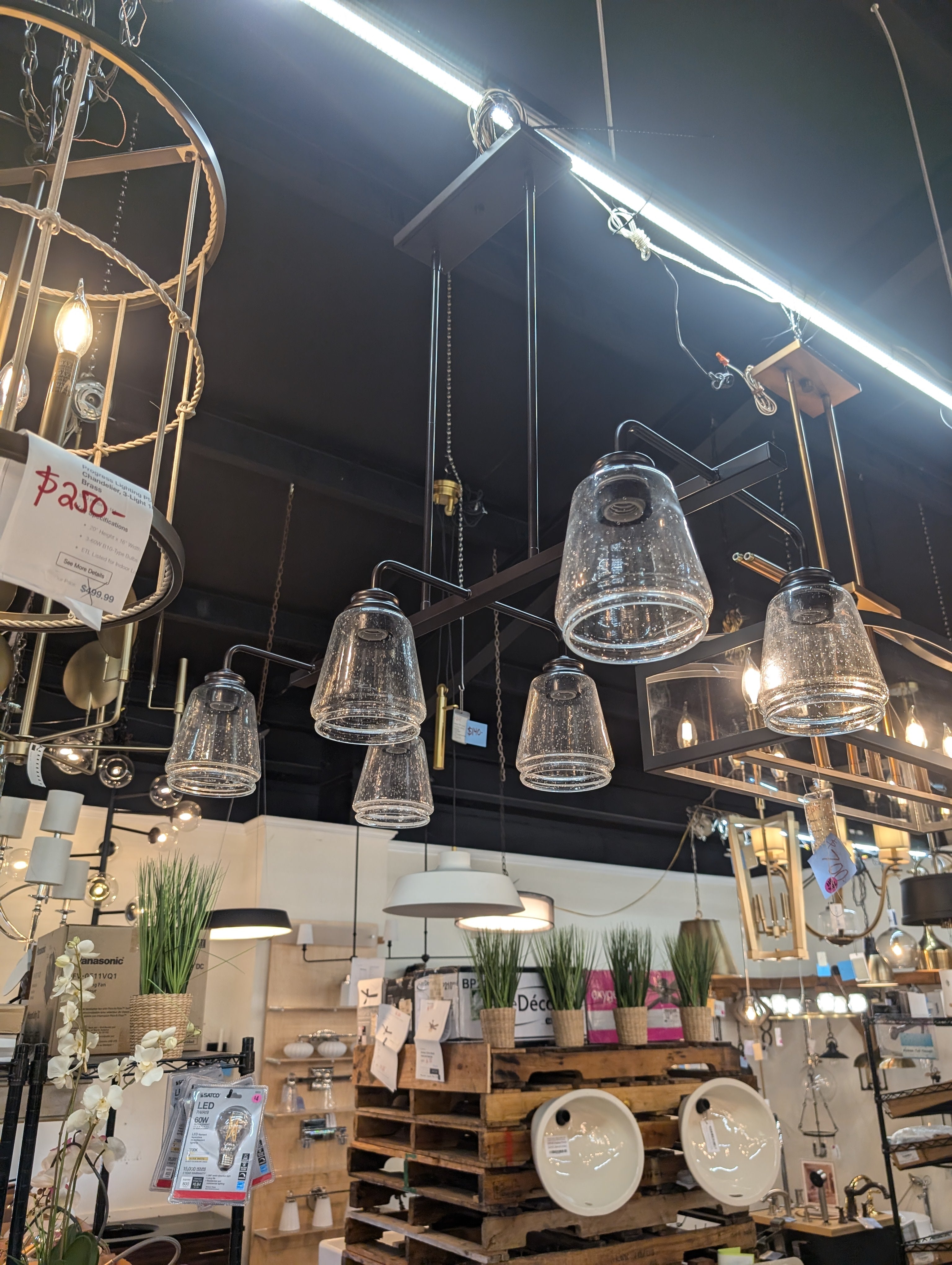 Wide linear chandelier hotsell