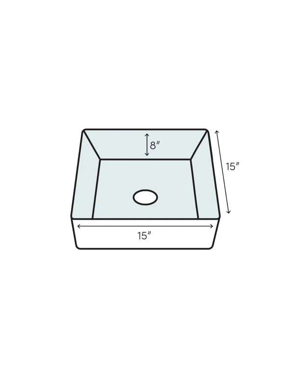 NATIVE TRAILS Pearl Ventana 15" L x 15" W Kitchen Sink (Part number: NSB1515-P) BLEMISH ON BACK SIDE DISPLAY MODEL